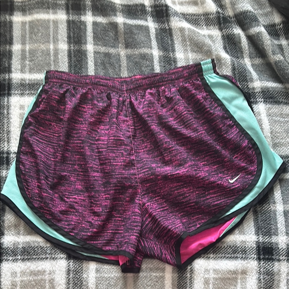 Nike Women's Pink and aqua Athletic Shorts